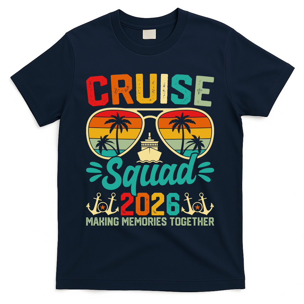 Cruise Squad 2026 Summer Vacation T-Shirt - Navy