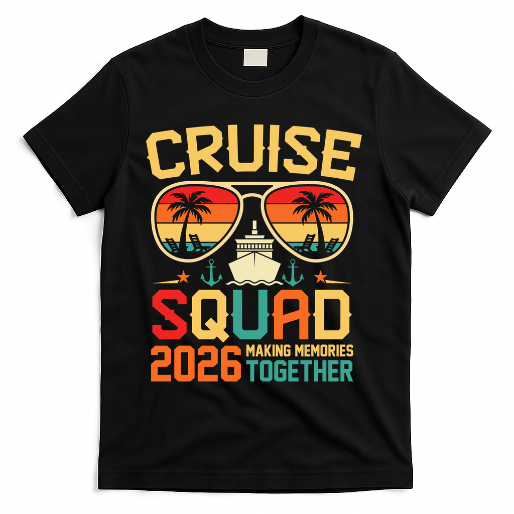Cruise Squad 2026 Family Summer Trip T-Shirt - Black