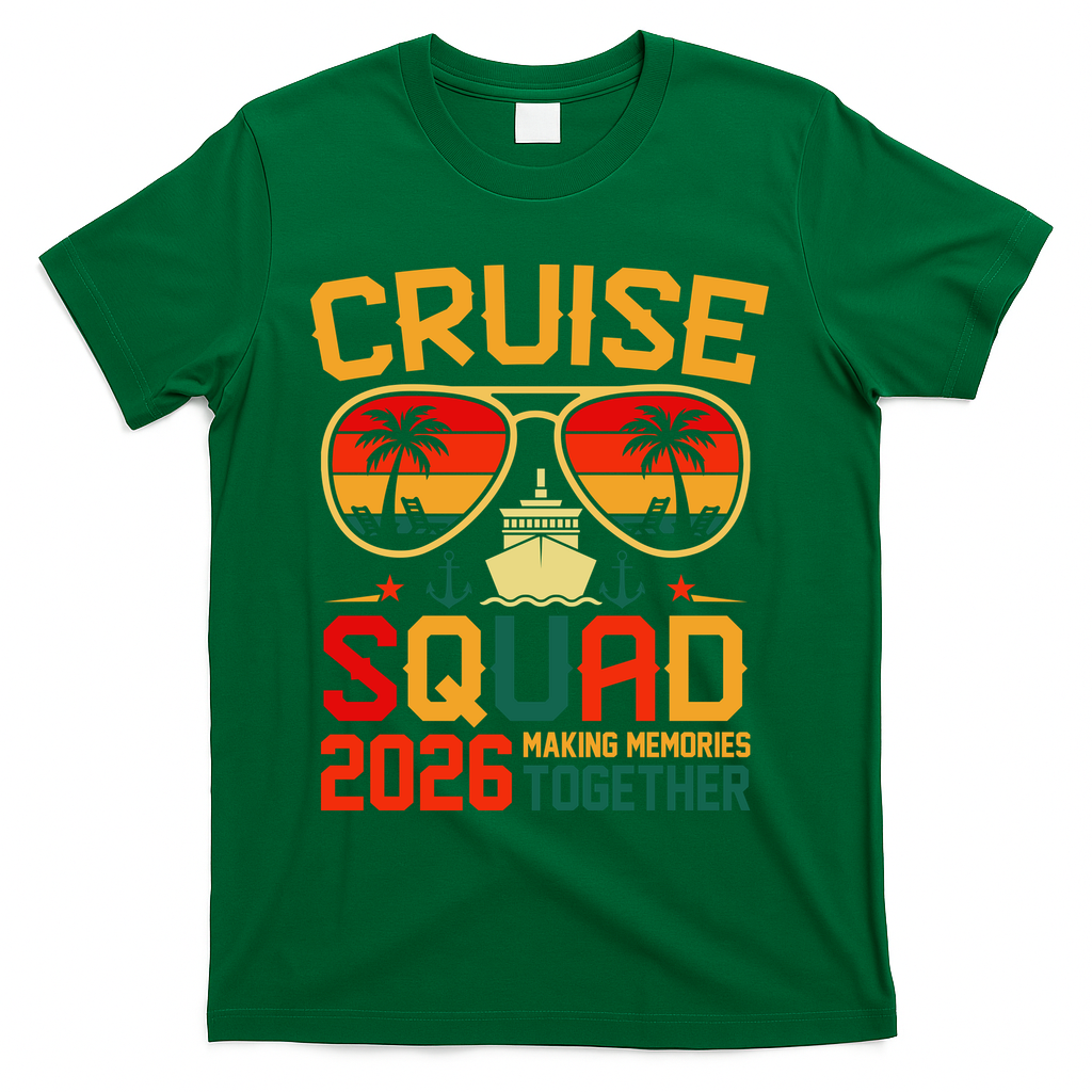 Cruise Squad 2026 Family Summer Trip T-Shirt - Green
