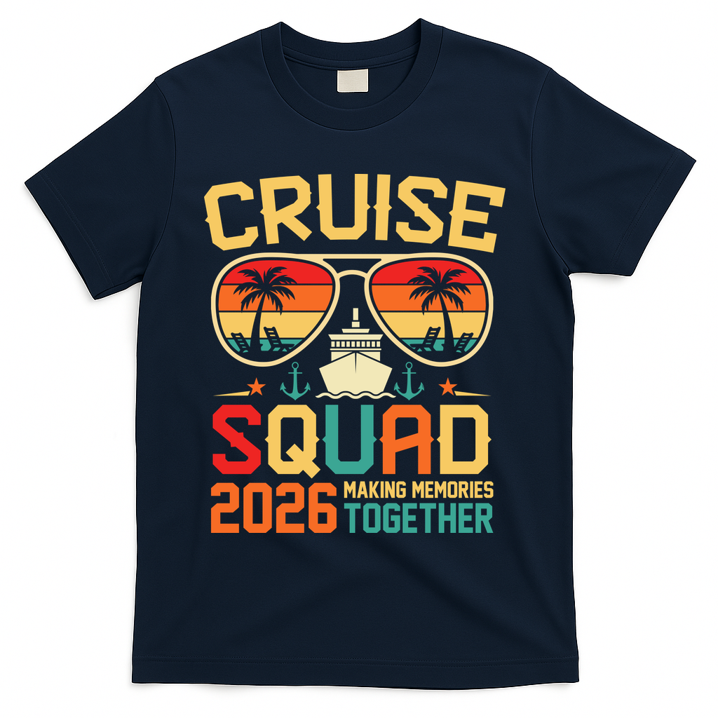 Cruise Squad 2026 Family Summer Trip T-Shirt - Navy
