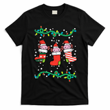 Christmas Stockings Axolotls Cute Xmas Girl T-Shirt - Black
