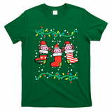 Christmas Stockings Axolotls Cute Xmas Girl T-Shirt - Irish Green