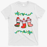 Christmas Stockings Axolotls Cute Xmas Girl T-Shirt - White
