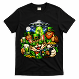 Cat Selfie Alien Leprechaun Bigfoot UFO St Patricks Day T-Shirt