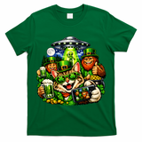 Cat Selfie Alien Leprechaun Bigfoot UFO St Patricks Day T-Shirt