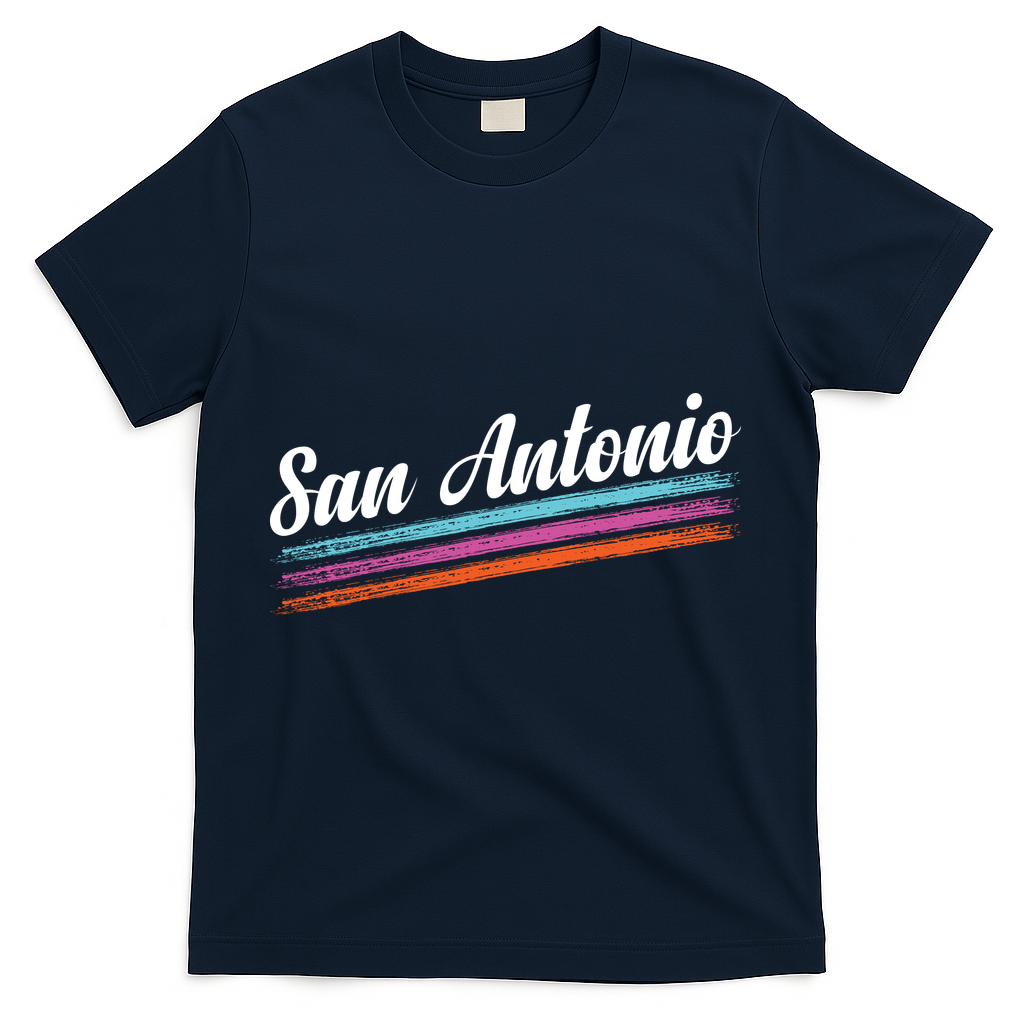 Classic San Antonio Throwback Retro Sports Fan T-Shirt - Navy