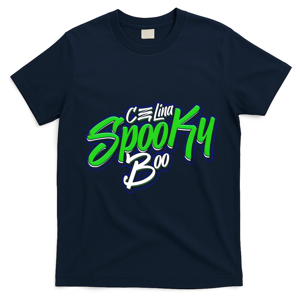 Celina Spooky Boo T-Shirt - Navy Blue