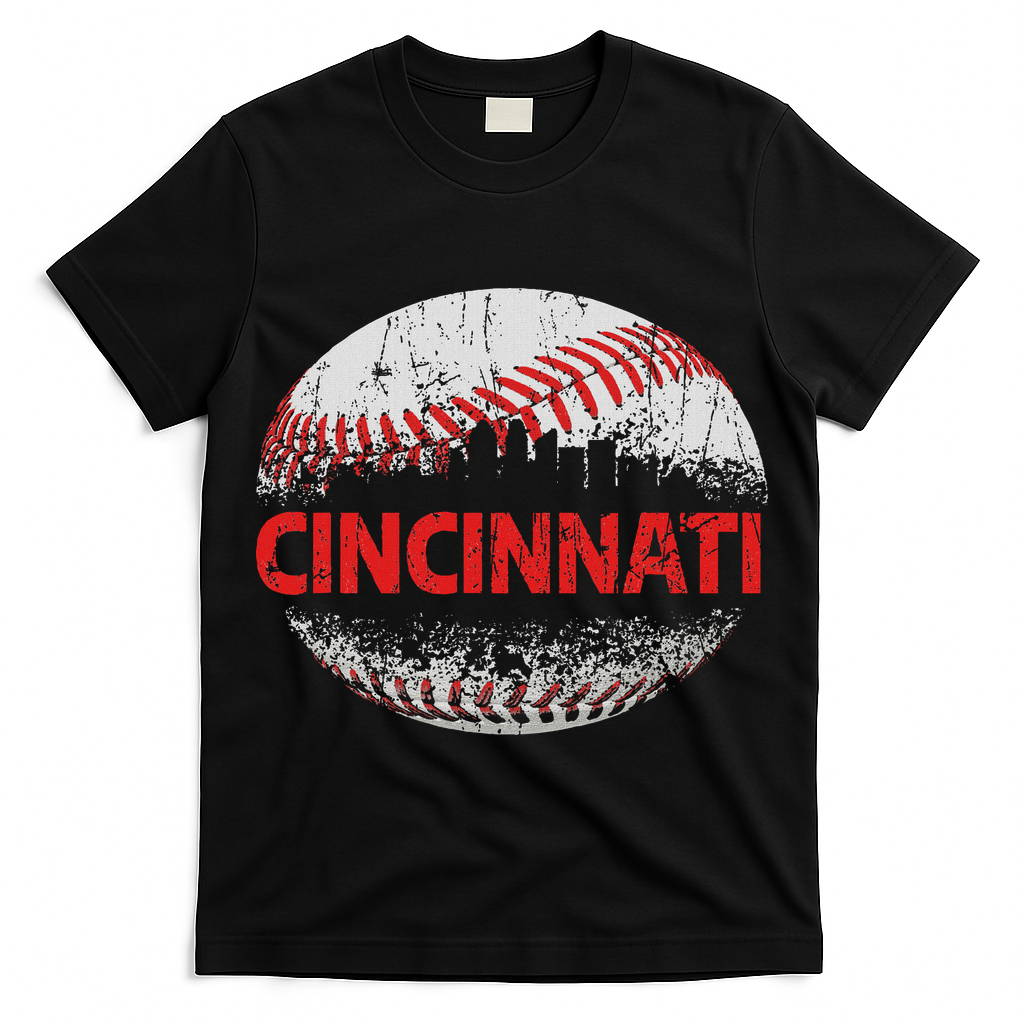 Cincinnati Souvenir Baseball City Downtown I Love Cincinnati T-Shirt