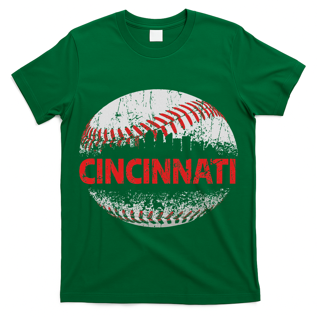 Cincinnati Souvenir Baseball City Downtown I Love Cincinnati T-Shirt