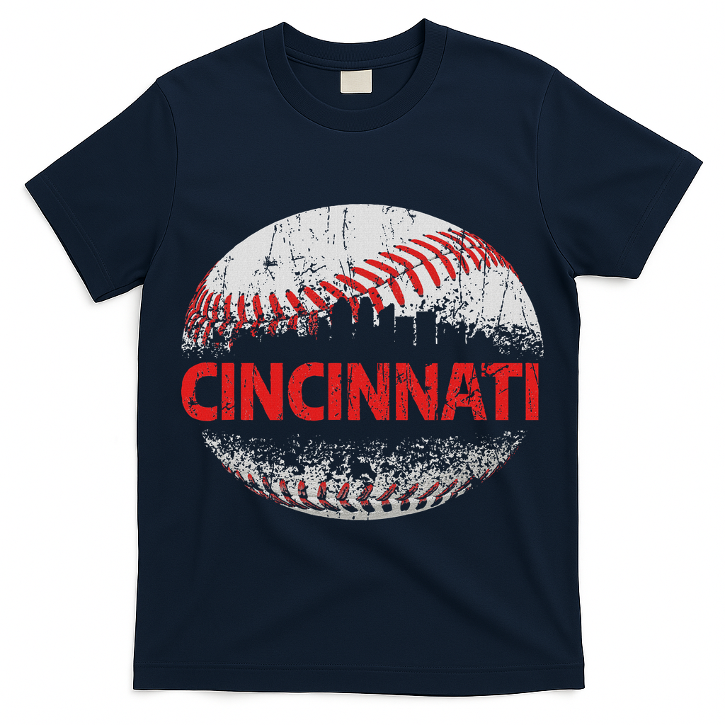 Cincinnati Souvenir Baseball City Downtown I Love Cincinnati T-Shirt