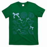 Coquette Seashell  Beach Coastal Retro Summer Vibes T-Shirt - Green