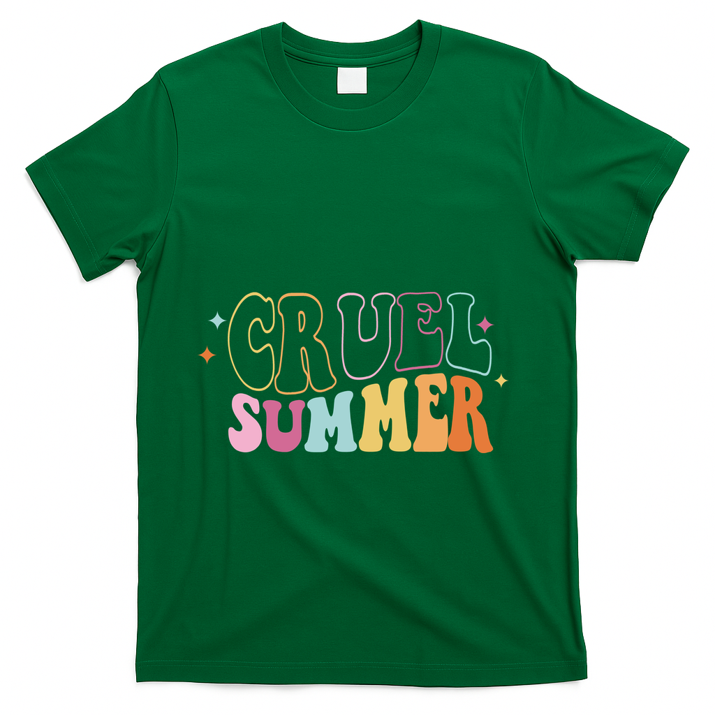 Cruel Summer Colorful Groovy T-Shirt - Green