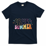 Cruel Summer Colorful Groovy T-Shirt - Navy