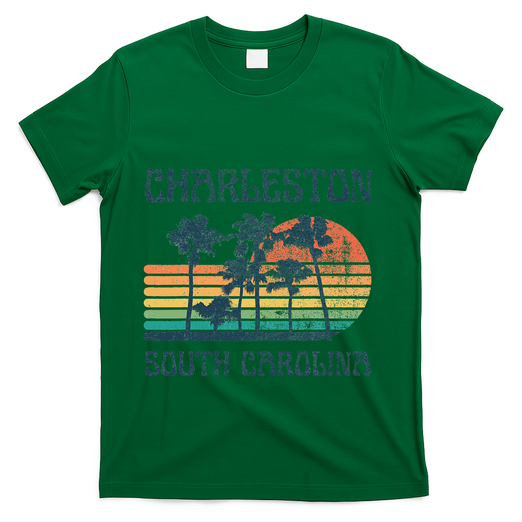 Charleston South Carolina Beach Summer Vacation T-Shirt - Green
