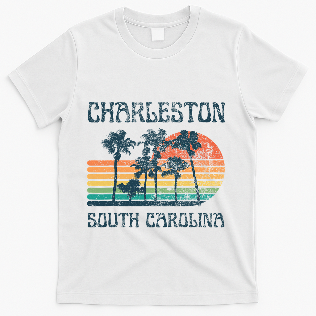 Charleston South Carolina Beach Summer Vacation T-Shirt - White