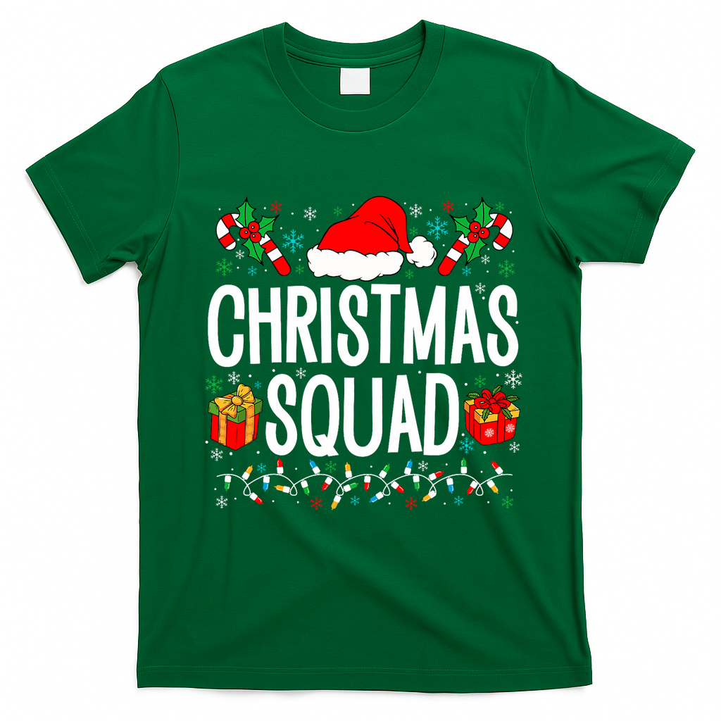 Christmas Squad Family Group Matching Christmas Pajama Party T-Shirt - Irish Green