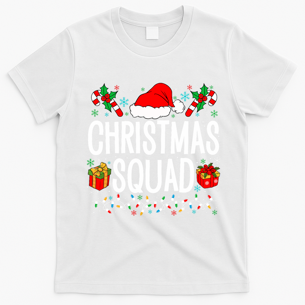 Christmas Squad Family Group Matching Christmas Pajama Party T-Shirt - White