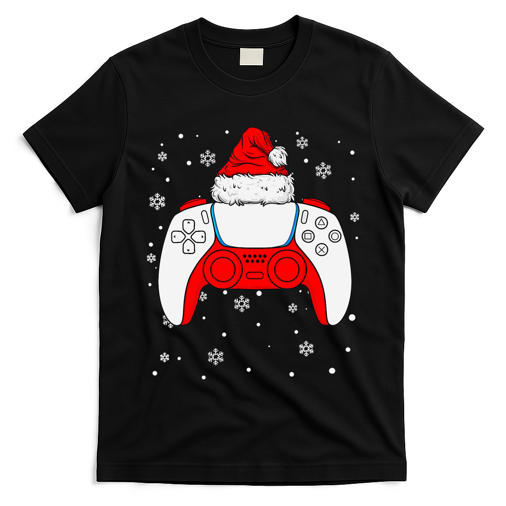 Christmas Santa Gamer Controller Boys Teens Gaming Xmas T-Shirt