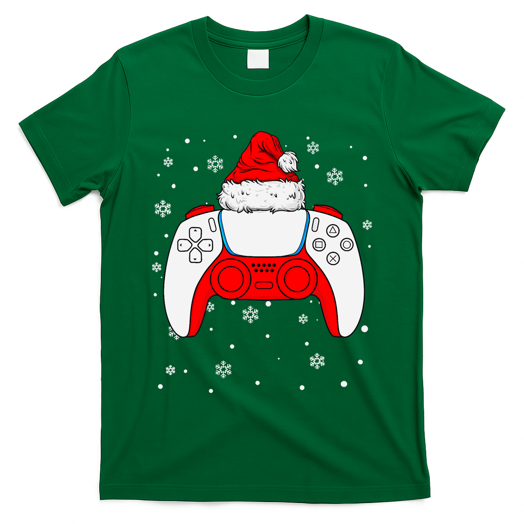 Christmas Santa Gamer Controller Boys Teens Gaming Xmas T-Shirt