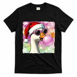 Cool Silly Goose Santa Christmas Bubble Gum T-Shirt - Black