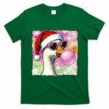 Cool Silly Goose Santa Christmas Bubble Gum T-Shirt - Irish Green