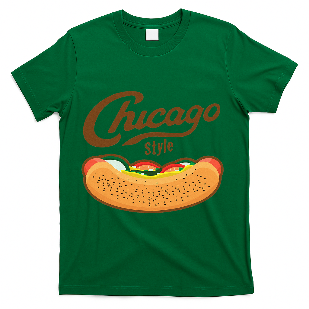 Chicago Style Hot Dog Summer T-Shirt - Green