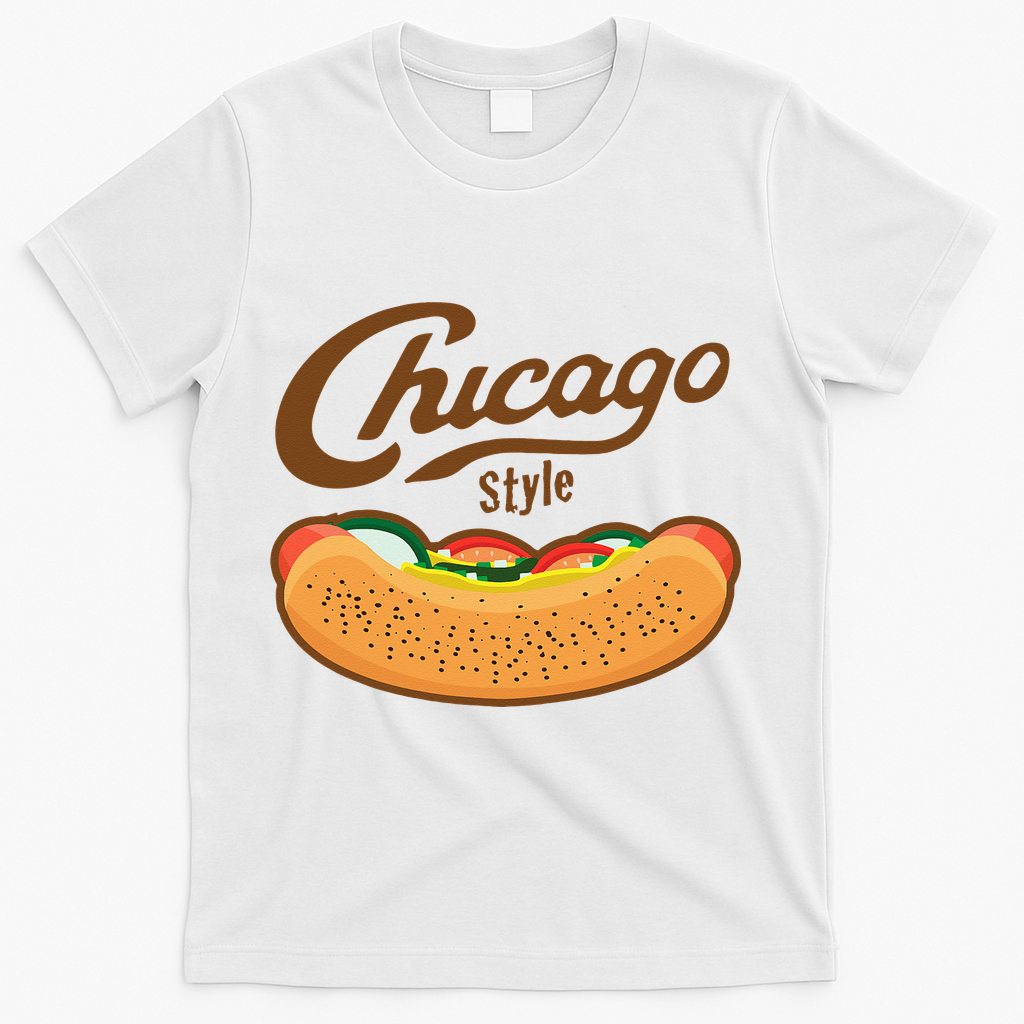 Chicago Style Hot Dog Summer T-Shirt - White