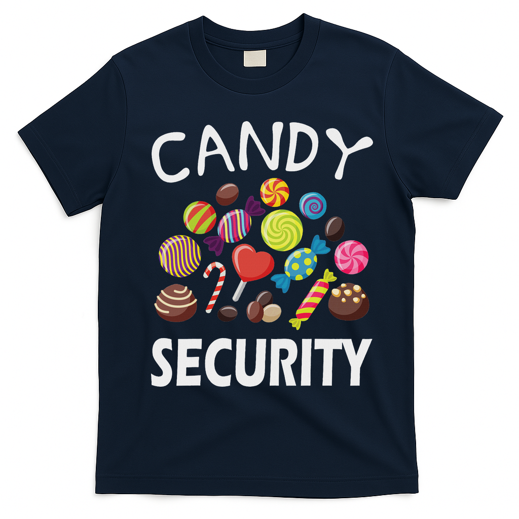 Candy Security Halloween Costume Party T-Shirt - Navy Blue