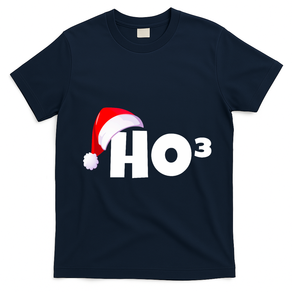 Christmas Santa Hohoho Math & Physics Joke T-Shirt - Navy Blue