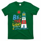 Casual Summer Lighthouse Bible verse Christian T-Shirt - Green