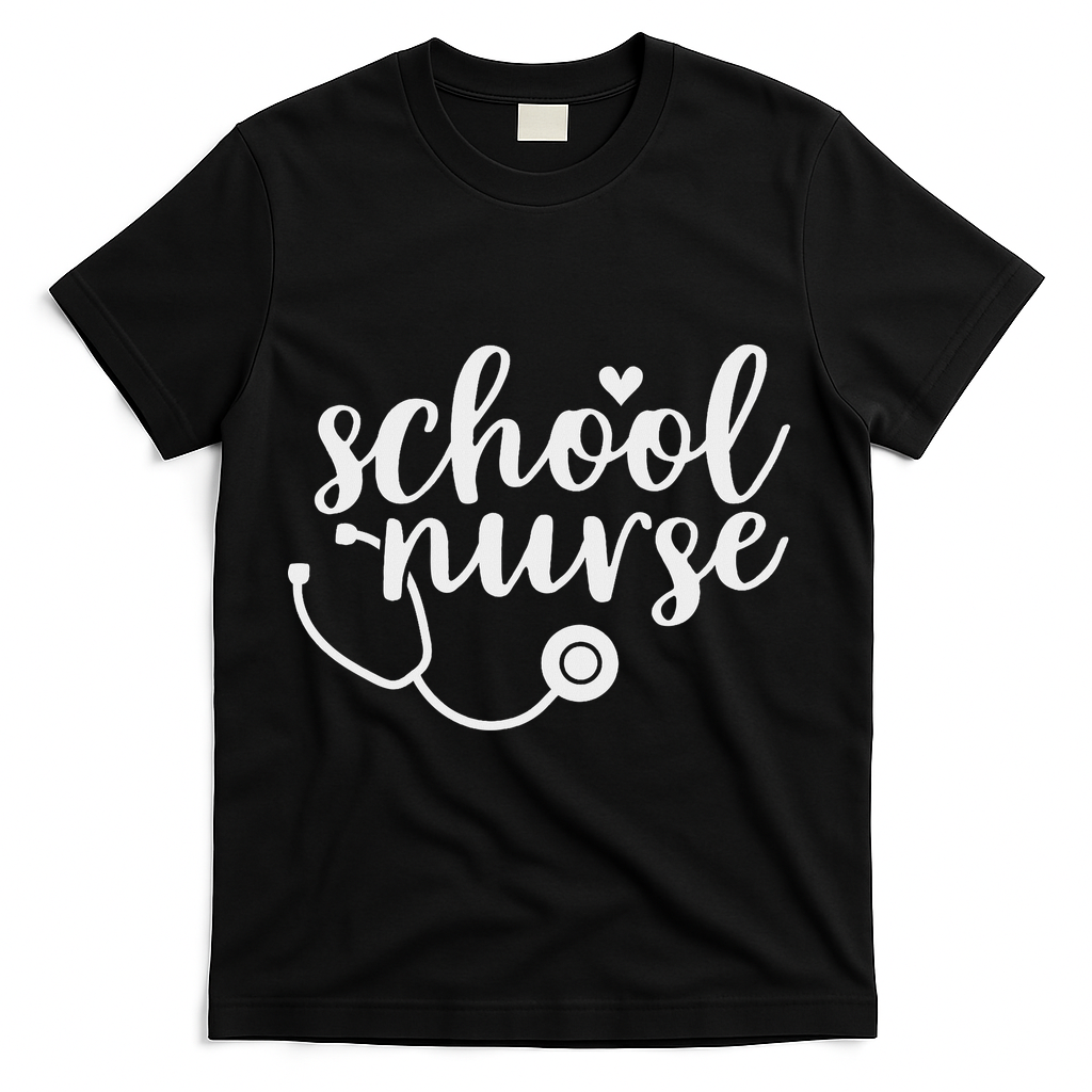Cute School Nurse Appreciation T-Shirt - Black