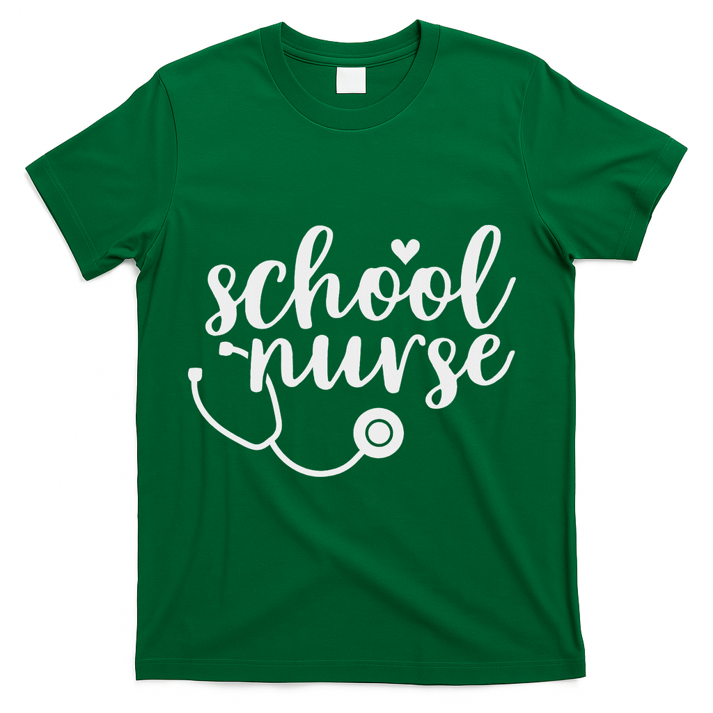 Cute School Nurse Appreciation T-Shirt - Green