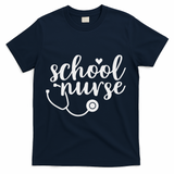 Cute School Nurse Appreciation T-Shirt - Navy