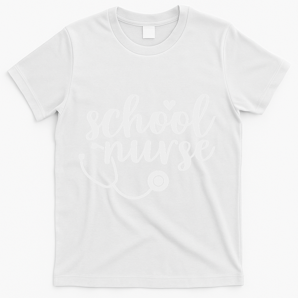 Cute School Nurse Appreciation T-Shirt - White