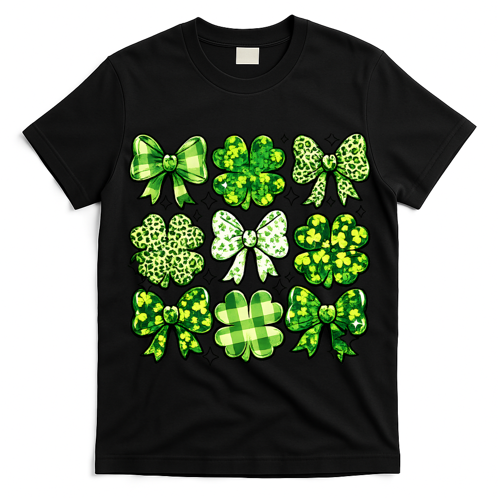 Cute St Patricks Day Bow Coquette Saint Paddys T-Shirt