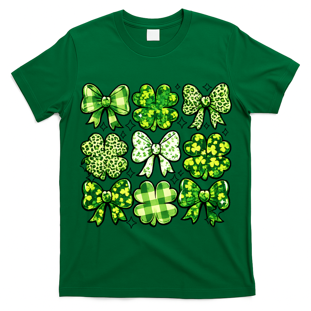 Cute St Patricks Day Bow Coquette Saint Paddys T-Shirt