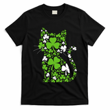 Cute St Patrick's Day Shamrock Clover Cat T-Shirt