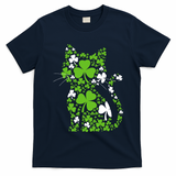 Cute St Patrick's Day Shamrock Clover Cat T-Shirt