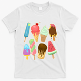 Cute Summer Popsicles And Ice Cream T-Shirt - White