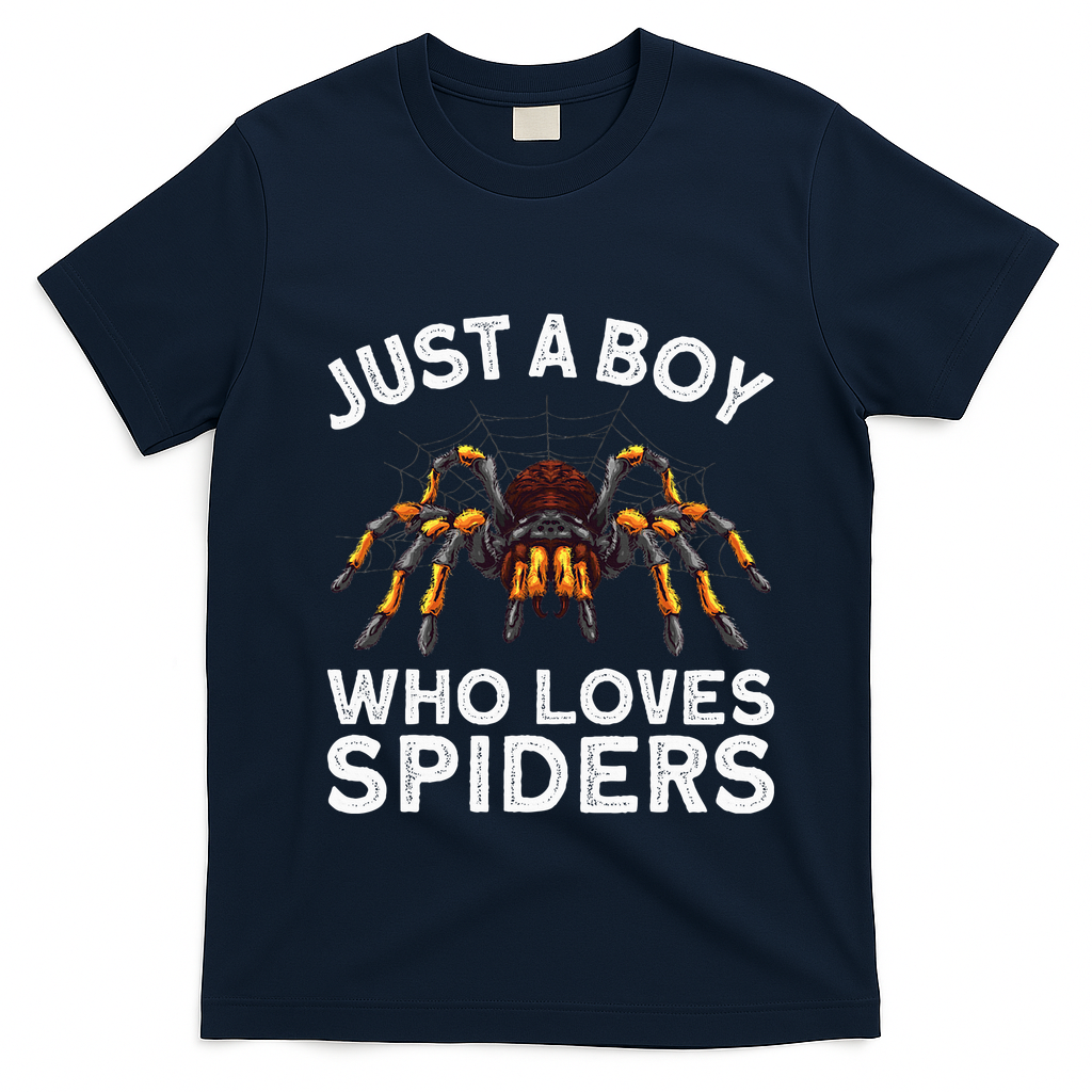Cute Spider Spider Web Tarantula Arachnid T-Shirt - Navy Blue