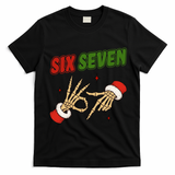Christmas Six Seven Skeleton Santa 67 Funny X-Mas T-Shirt - Black