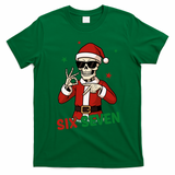 Christmas Six Seven Skeleton Santa 67 Meme Xmas T-Shirt - Irish Green