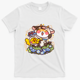 Cute Shiba with Cow Onesie - White