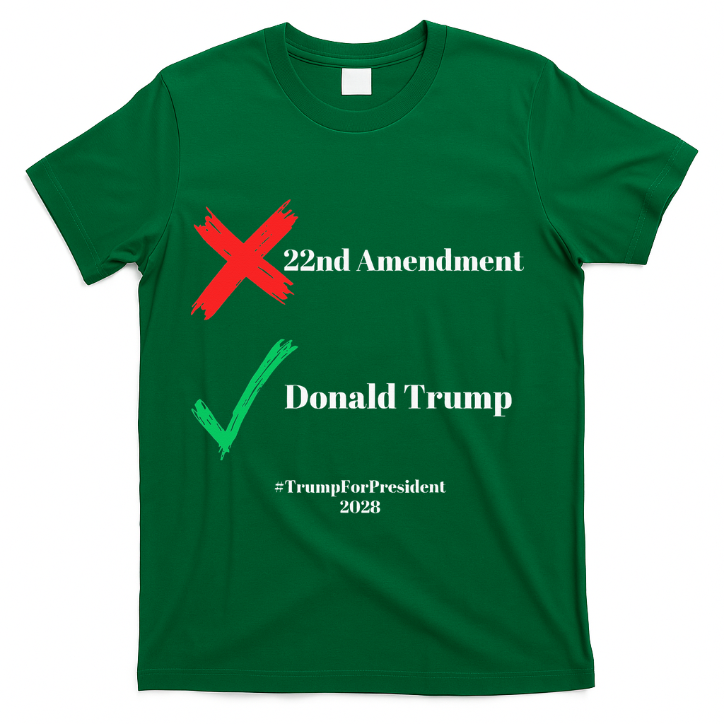 Cancel The 22nd Amendment Support Trump For President 2028 T-Shirt - Green