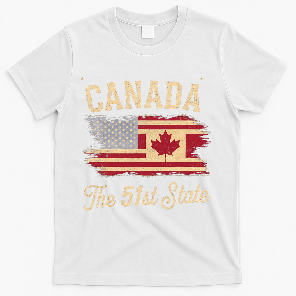 Canada The 51 State Trump Canada U.S State Funny T-Shirt - White