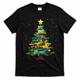 Christmaschristmas Tree Block Tree Block Brick Building Xmas Master Builder T-Shirt - Black