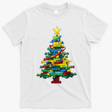Christmaschristmas Tree Block Tree Block Brick Building Xmas Master Builder T-Shirt - White