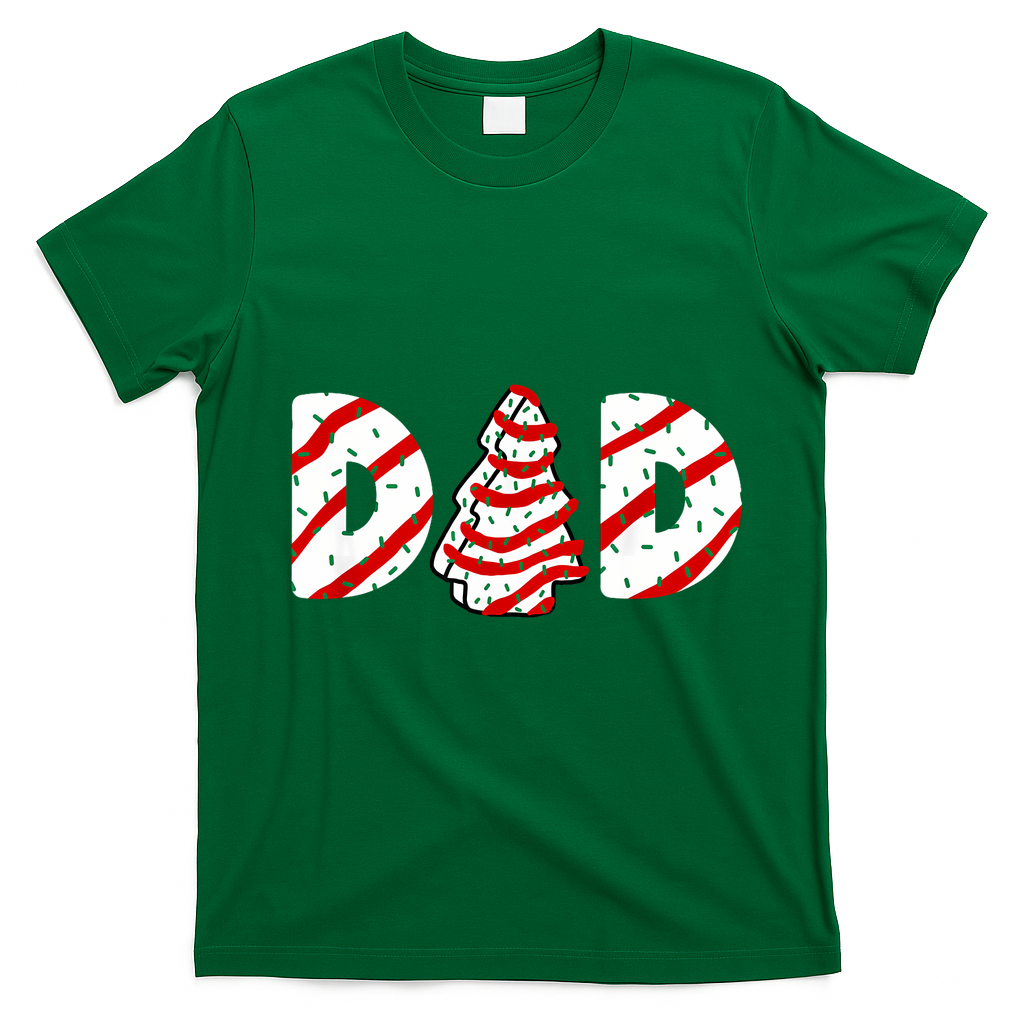Christmas Tree Cake Matching Family Party Pajama Dad T-Shirt - Irish Green