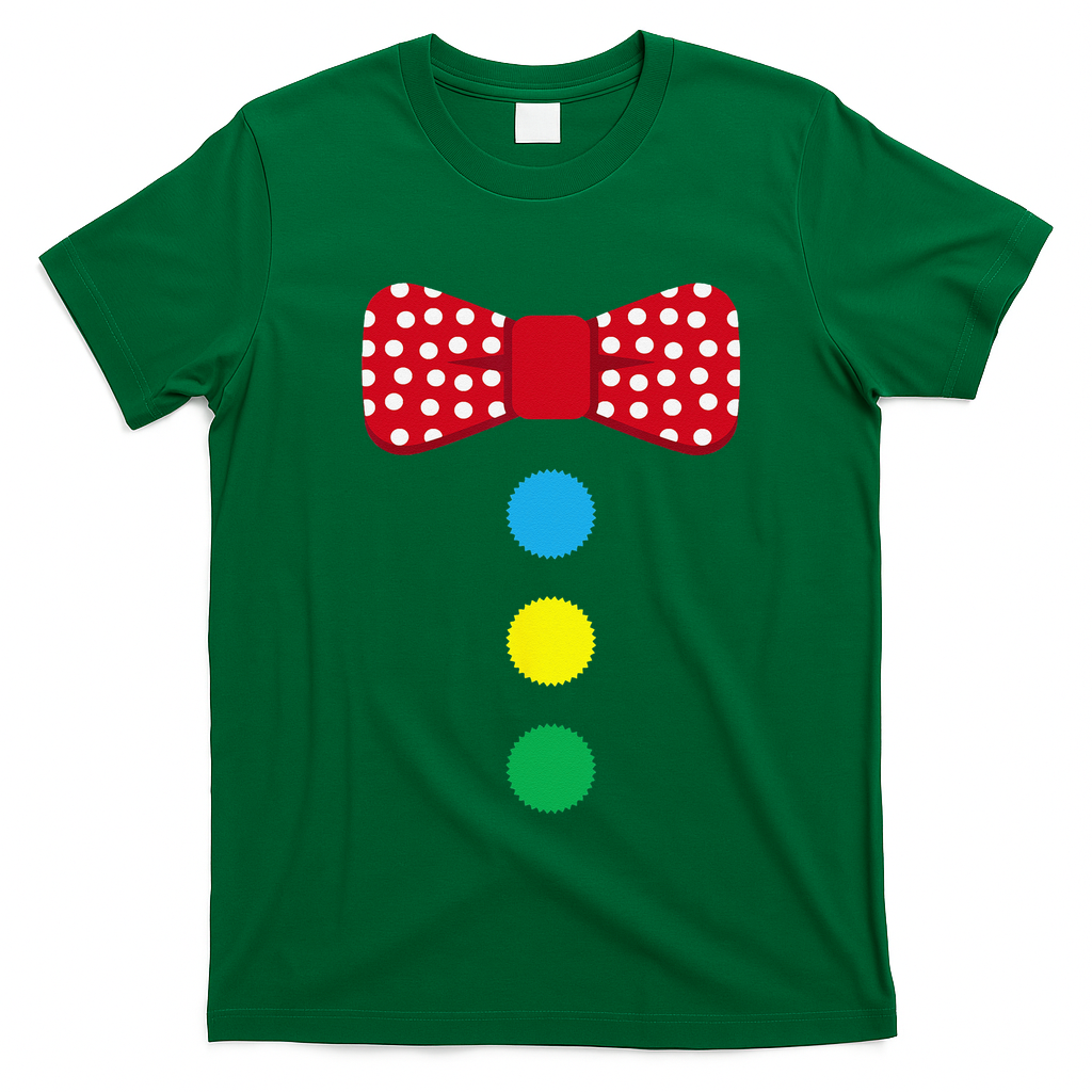 Clown Tie Costume Circus Rainbow Halloween Carnival T-Shirt - Irish Green