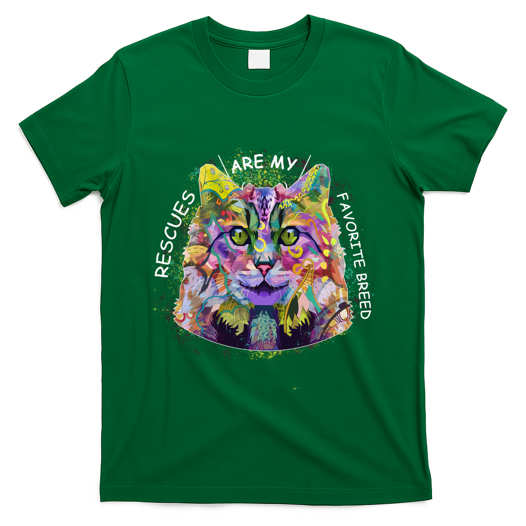 Colorful Texture Cat Rescues Are My Favorite T-Shirt